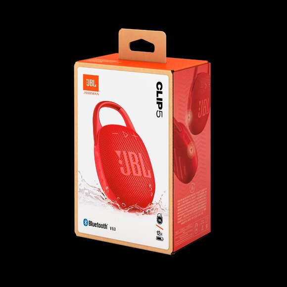 NEW WITH TAGS JBL Clip 5 Red Portable Bluetooth Waterproof Speaker - Picture 1 of 16